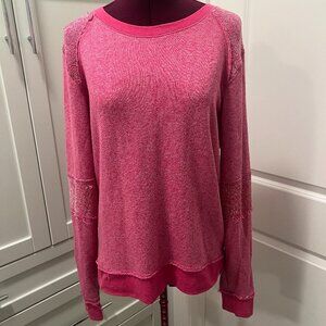 Vintage VOLCOM Long Sleeved Sweatshirt Raw Edge Hems Red Size Large